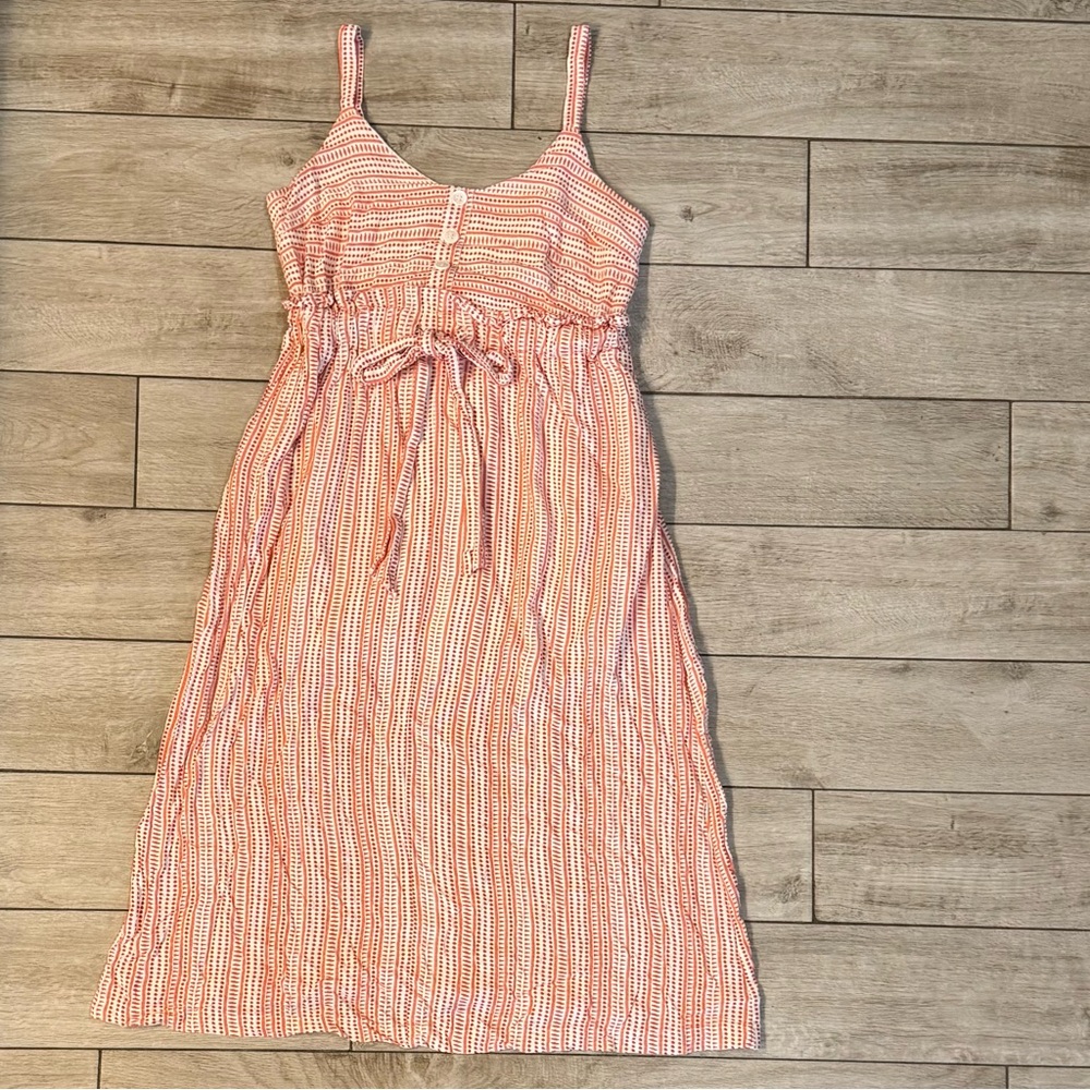 Melloday Orange and White Dress Ladies Large L